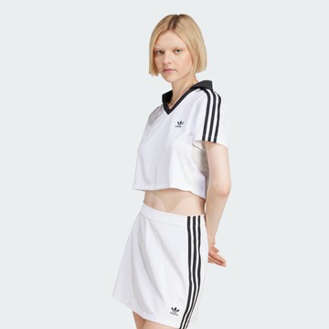 【ADIDAS】V-NECK POLO 短袖POLO 女 白色-JD2608