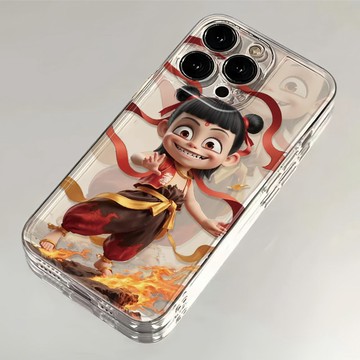 創意重影哪吒適用iPhone16/15promax手機殻蘋果14/13/12軟套11/XS