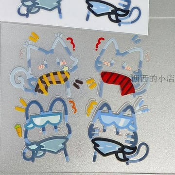 🌟臺灣出貨🌟蒙面小兔開黑兄弟3D立體鏤空防水轉印貼紙手機平板電腦耳機水杯貼 owala 水壺貼紙 防水貼紙 小貼紙