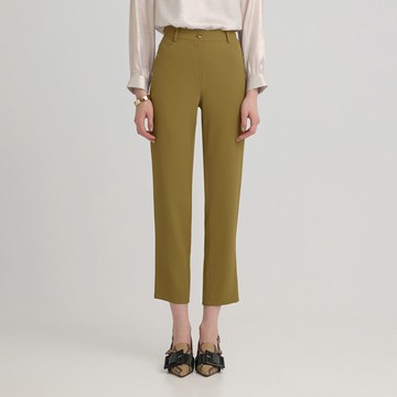 ILEY伊蕾 都會俐落雪紡西裝長褲(卡其；M-XL)