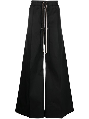 Rick Owens - drawstring wide leg trousers - men - Cotton/Elastane - 46 - Black