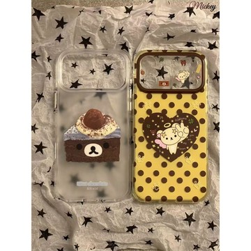 iphone手機殼 保護殼.波點天使輕松熊適用Phone17promax手機殼16pro蘋果15/14/131211女