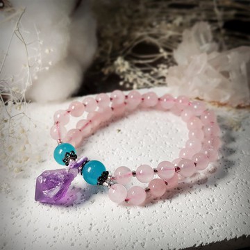 人緣自信雙圈粉晶手鍊 (招人緣/穩人脈/提升桃花磁場/粉水晶/招貴人)