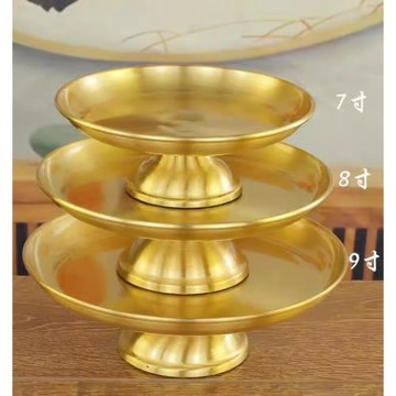 純銅果盤供盤水果碟盤子貢碟佛堂用品供具家用果盤佛具佛前燈