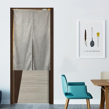 J&N 灰韻仿亞麻雙開長門簾  150 x 90cm  灰色