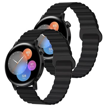 Apollo Life 阿波羅 雙色矽膠磁吸回環錶帶 黑色 2條  適用蘋果Apple Watch 9/8/7/6/5/SE 38/40/41mm
