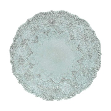 義大利VBC casa手工浮雕蕾絲系列28cm餐盤(蒂芬妮綠)