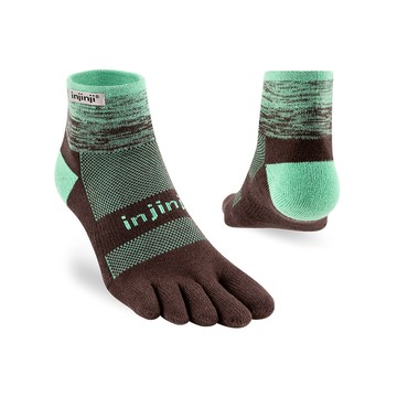 INJINJI Trail野跑避震吸排五趾短襪(薄荷)-NAA3644 厚底防震 運動員推薦 野跑 馬拉松 五趾襪