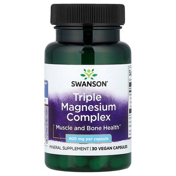 Swanson Vitamins, 三重鎂複合物全素膠囊，400 毫克，30 粒