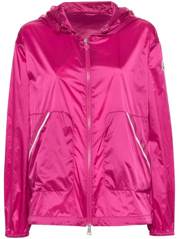 Moncler - logo-appliqué hooded jacket - women - Polyamide/Polyamide - 3 - Pink