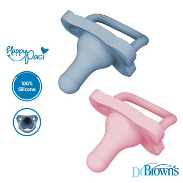 美國【 Dr.Brown's布朗博士】新生兒專用矽膠安撫奶嘴3-6m+ 粉 藍  ｜布朗博士官方旗艦店