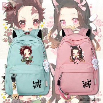 鬼滅之刃動漫周邊炭治郎禰豆子書包男女大容量背包學生雙肩包tt