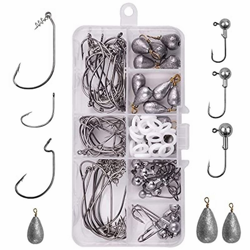 Silanon バス釣り リグ自作 釣り道具 100点 セット ジグヘッド オフセットフック ツイストロック付き 釣り針 マス針 シンカー 通販 Lineポイント最大0 5 Get Lineショッピング