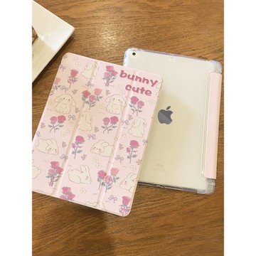 適用于ipad保護套10.9寸硅膠air5/4/3平板殼ipad10/9十代兔子2022三折玫瑰mini6氣囊防摔pro11帶筆槽2021透明