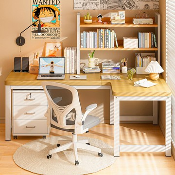 免運/快速出貨 L型右拐角臺式電腦桌子簡易雙人辦公桌子帶椅家用臥室轉角書桌