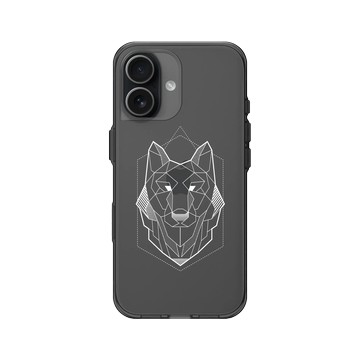 iPhone 17 Clear (相機按鈕) 酷墨灰 - Animal Silhouette / 動物剪影 - 幾何-動物系列/狼