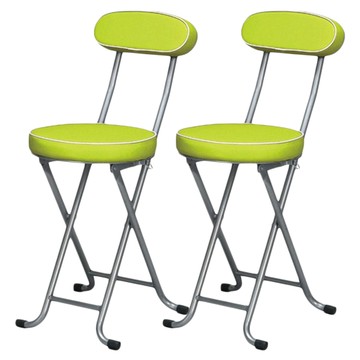 C&B 新巧易收靠背軟座折合椅 輕松折疊 約5cm加厚舒適軟墊  粉綠色  2個