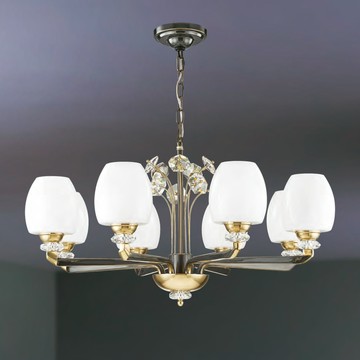 銅製玻璃水晶珠吊燈 F85-09-K1421