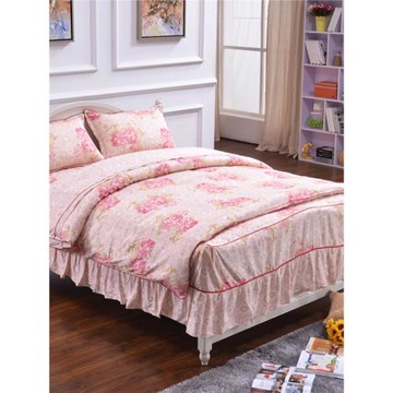 純棉四件套床裙夾棉加棉全棉斜紋床罩夾棉加厚帶內笠1.8家紡簡約