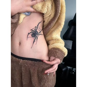 臺灣出貨🎊暗黑蜘蛛紋身貼草本果汁半永久辣妹防水持久手臂腰部高顏值刺青大減價🎁