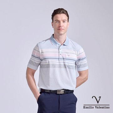 Emilio Valentino 范倫鐵諾 男短袖POLO衫 精梳棉口袋 男上衣(15-5V9921)
