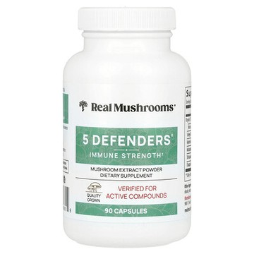 Real Mushrooms, 5 Defenders®，蘑菇浸膏粉，90 粒膠囊