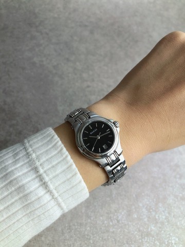 【日本直送 名牌中古包】GUCCI 古馳 腕錶 銀色 不鏽鋼 石英 9040L vintage 古董 bp5bvx