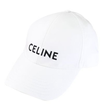 CELINE 電繡LOGO棉質遮陽帽/棒球帽(白)