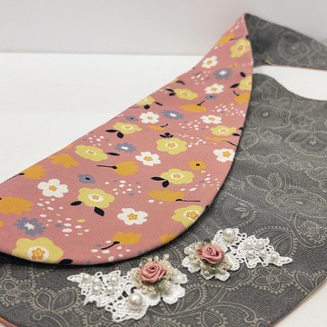 貴婦名媛指定款手工縫製圍兜-北歐風極簡線條 加長版 刺繡蔬語