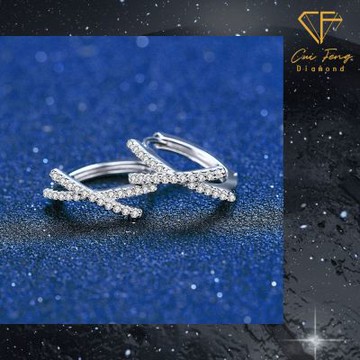 【CF鑽飾】耳環 莫桑鑽《相遇》鑽石耳環 新年 情人節禮物 生日送禮 飾品 求婚 告白