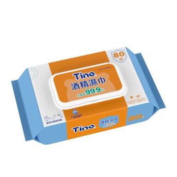 Tino 加蓋酒精濕紙巾(80抽x2包)