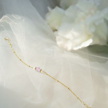 14K包金簡約寶石手鍊 – 紫水晶
