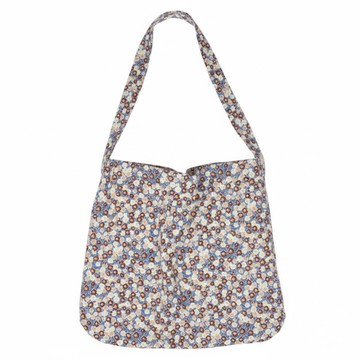 Sayaka 紗彌佳 日系櫻之花見文青質感單肩包 藍碎花款  藍色  42 x 36cm