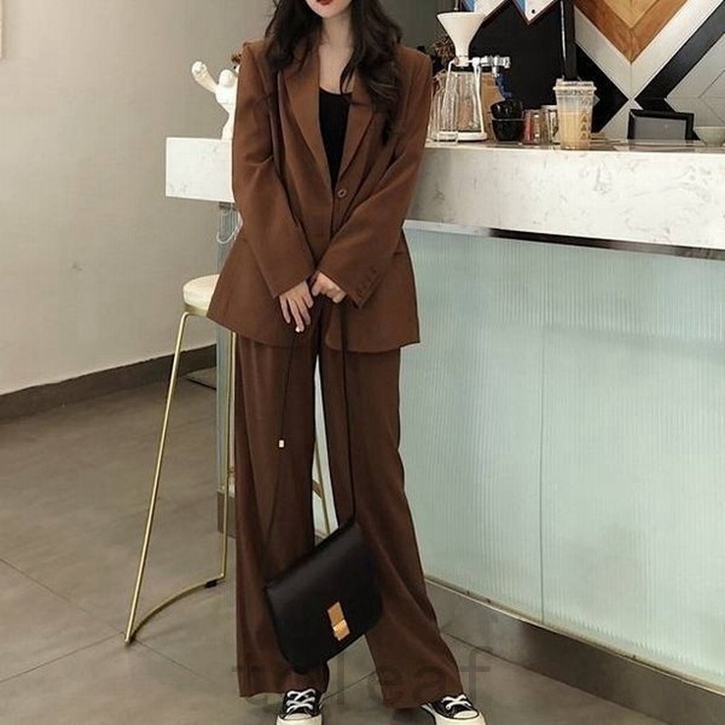 2色セットアップレディースジャケットパンツ2点セットこなれ感おしゃれ大人カジュアルシンプル無地スーツワイドパンツロング丈ジャケット 通販 Lineポイント最大0 5 Get Lineショッピング