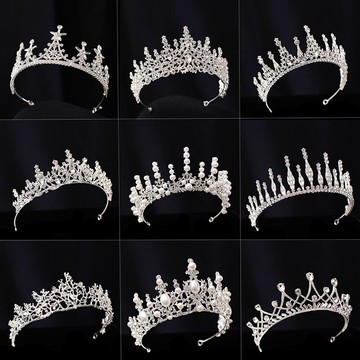 新款新娘結婚皇冠頭飾婚紗大氣奢華水鉆發飾婚禮影樓佩戴飾品