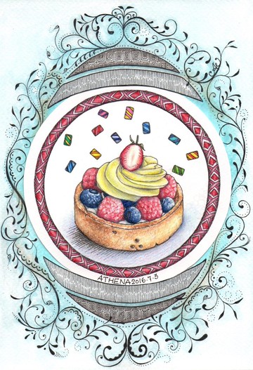 Yummy Desserts Postcard 手繪甜點明信片
