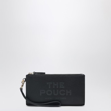 The Pouch black grained leather bag