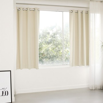 FREESPACE 基本款遮光窗簾 附窗簾綁帶  S號 (135 x 170cm)  象牙白