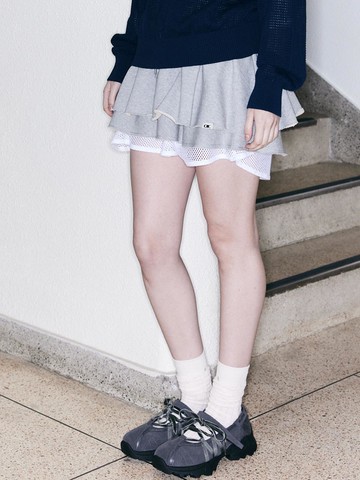 Flare Mini Skirt [MELANGE GREY]
