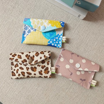 手作handmade 按扣小卡包收纳包零钱包 彩色名片包