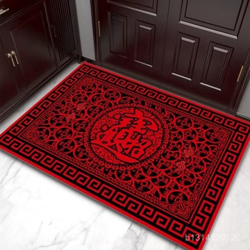 🔥免運🔥臺灣出貨📣中式地墊入戶門墊喜慶進門腳墊室內玄關門口防滑墊子耐臟地毯免洗