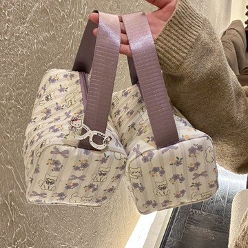臺灣/✨化妝包 收納袋高顏值ins翠花小兔便攜化妝手拿包旅行收納包大容量立體手提包女