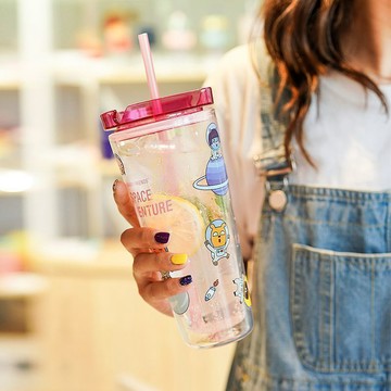 ⭐臺灣出貨⭐【特價款】樂扣樂扣玻璃杯學生水杯吸管可愛杯子高顏值夏季冷泡杯