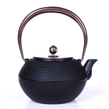 京界臨1.2L銅蓋銅提梁粒子鑄鐵壺日本南部老鐵壺煮茶壺燒水壺