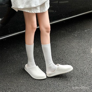 🔥臺灣出貨🔥【店鋪熱銷】複古EVA勃肯包頭一腳蹬半拖鞋外穿2025新款護士鞋防水無洞包頭鞋 11111