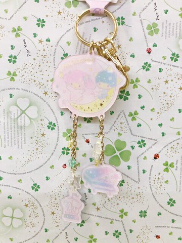 【震撼精品百貨】Little Twin Stars KiKi&LaLa 雙子星小天使 Sanrio鎖圈-夢色#53523 震撼日式精品百貨