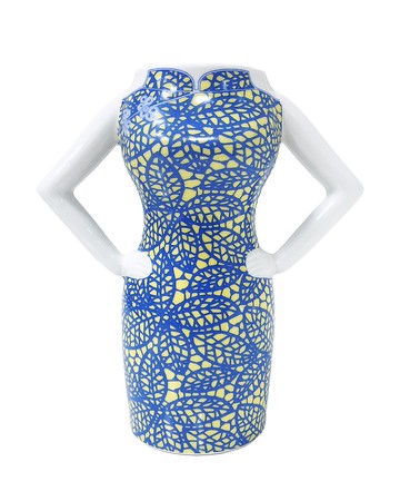 Yi-Ming手製陶瓷杯子-黃藍色