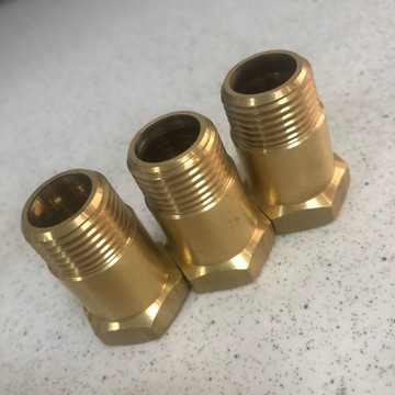 【富爾康】台灣製造•通用型三角凡而加長頭延長頭37mm3.7公分全銅水管配件直通接頭4分水管內外牙加長延長接頭配件角閥