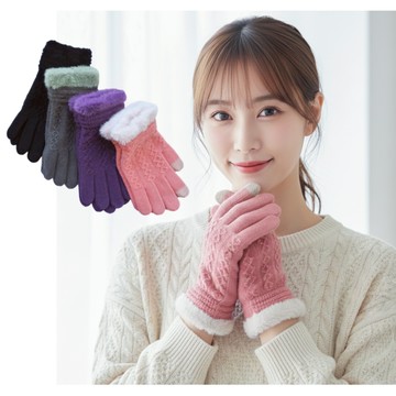 女生針織保暖手套 女生手套 觸控 冬天 秋天 禦寒 冬天手套 騎士手套 騎車上班旅行登山出國配件 發票 交換 禮物