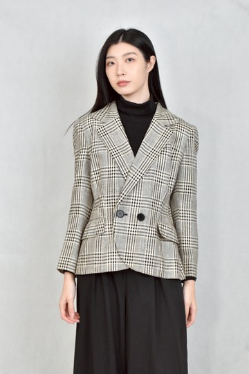 (S) dior黑色格紋西裝外套